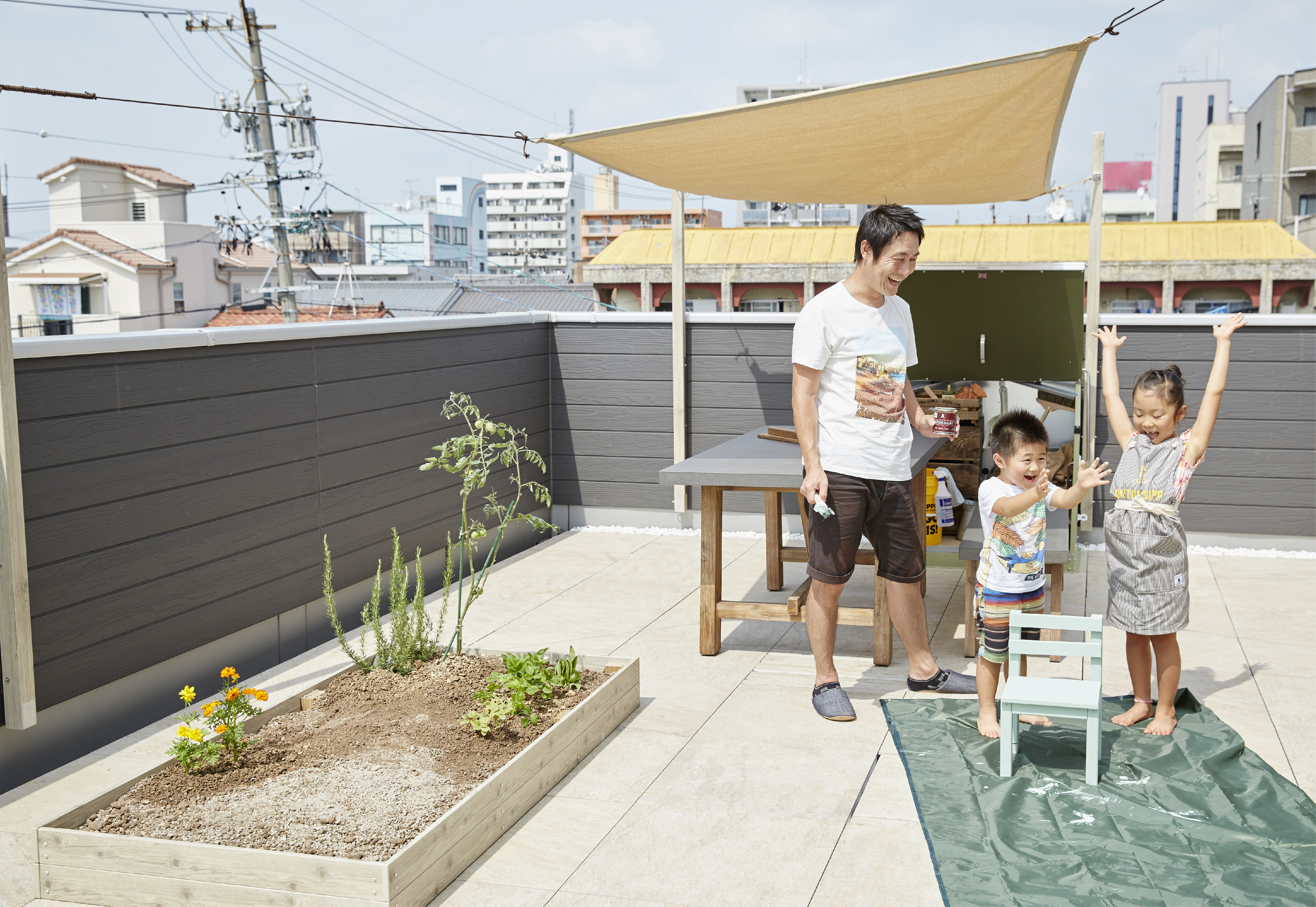 屋上庭園のある家　完成見楽会