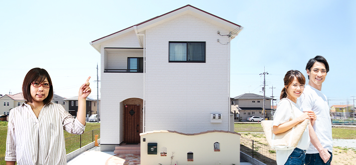 土地探しから全面サポートさせていただく事ができるからこそ、お客様の理想の家づくりを行えると考えております。 写真