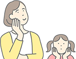選んでいる家族のイラスト