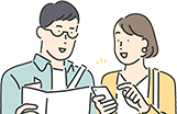 選んでいる家族のイラスト